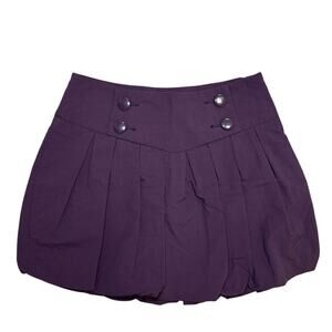 Purple Bubble‑Hem Skirt 💜 High‑Waist Look with Button Detail 💕 Size 0